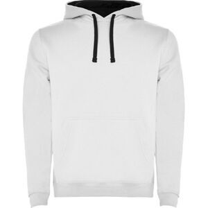 Roly Mens Urban Hoodie / White/Navy Blue